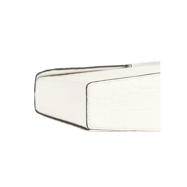 Clip croco-embossed clutch in Off-white - Image 6