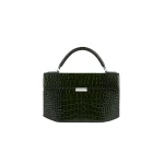 Toteme Clip croco-embossed top handle in Dark green