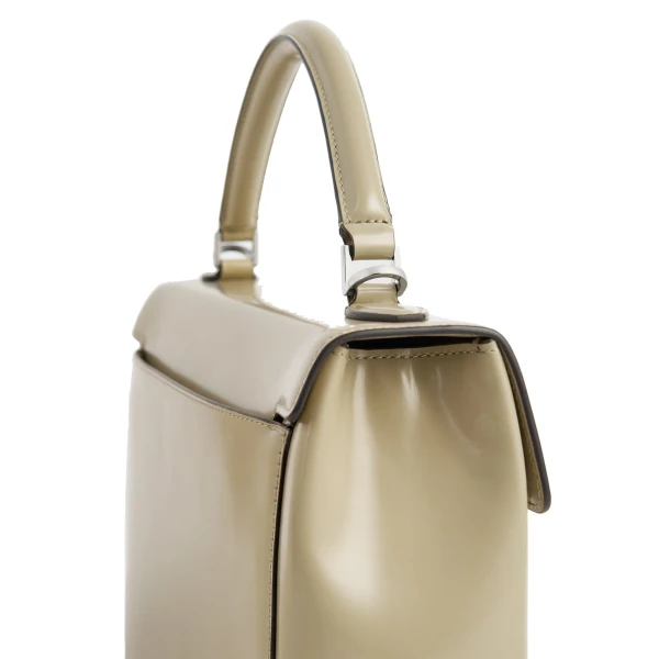Clip polished-leather top handle in Cashew - Image 6