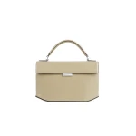 Toteme Clip polished-leather top handle in Cashew