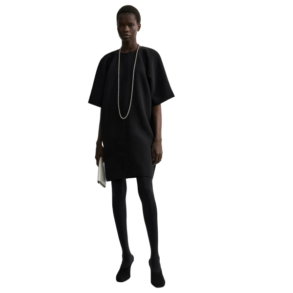 Toteme Cocoon crepe dress in Black, view 2