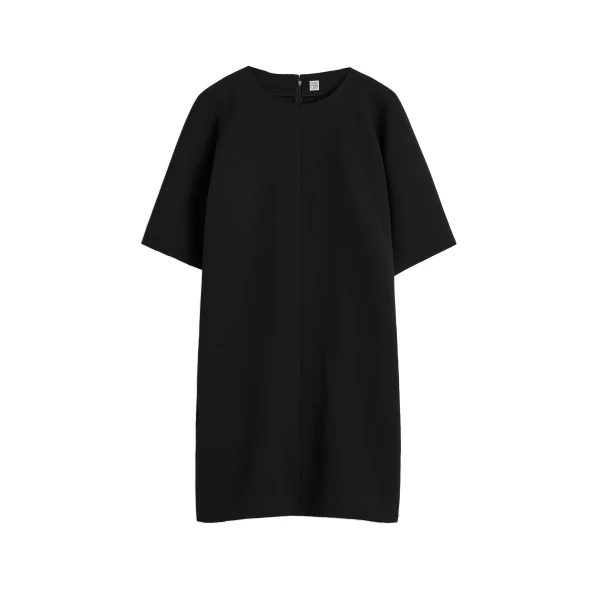 Cocoon crepe dress in Black
