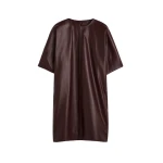 Toteme Cocoon leather dress in Bordeaux