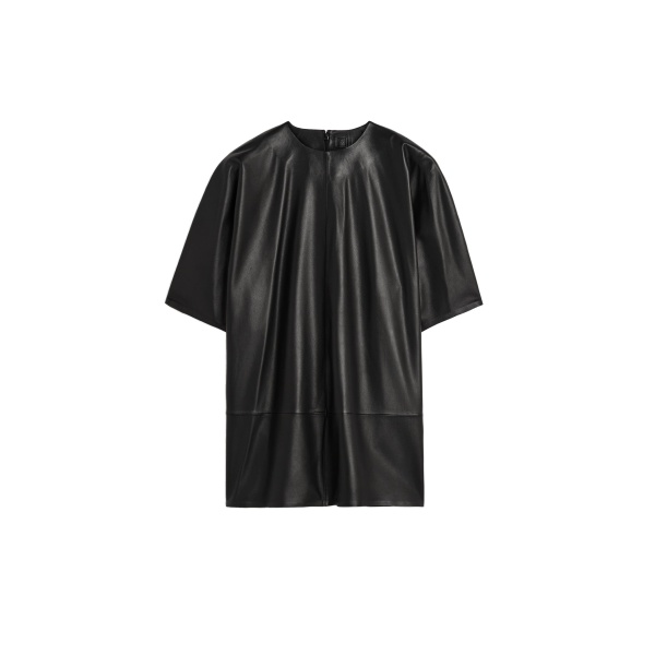 Toteme Cocoon leather top in Black