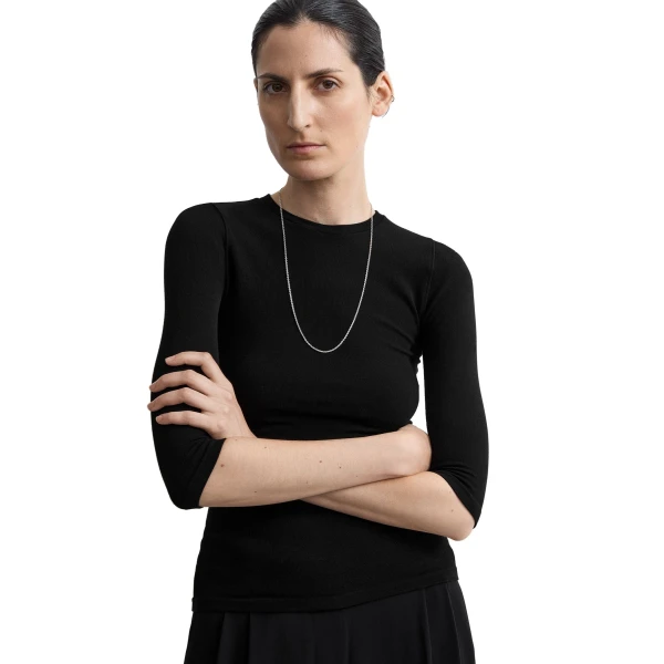 Toteme Compact jersey top in Black, view 5
