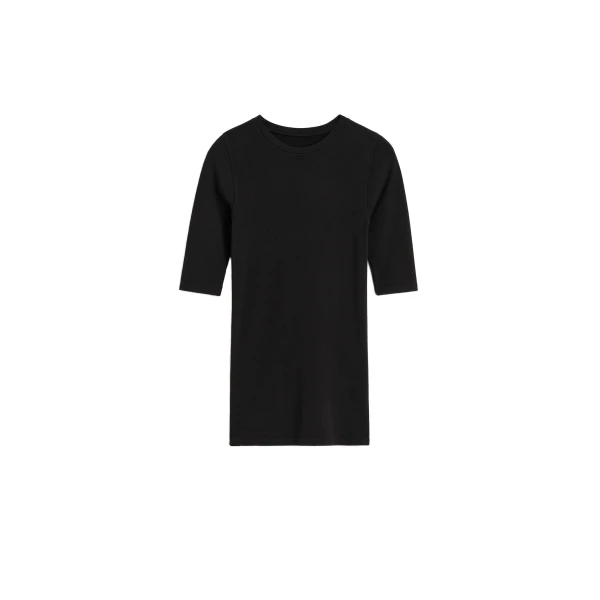Compact jersey top in Black