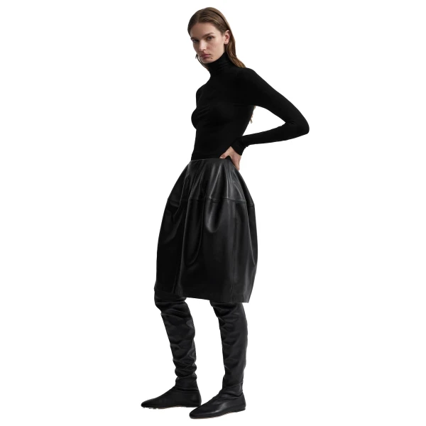 Toteme Compact jersey turtleneck in Black, view 3
