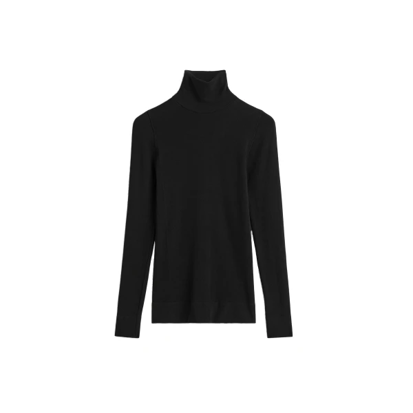 Compact jersey turtleneck in Black
