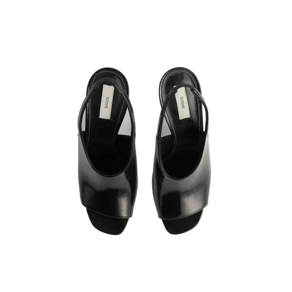 Contour naplack slingbacks in Black - Image 4