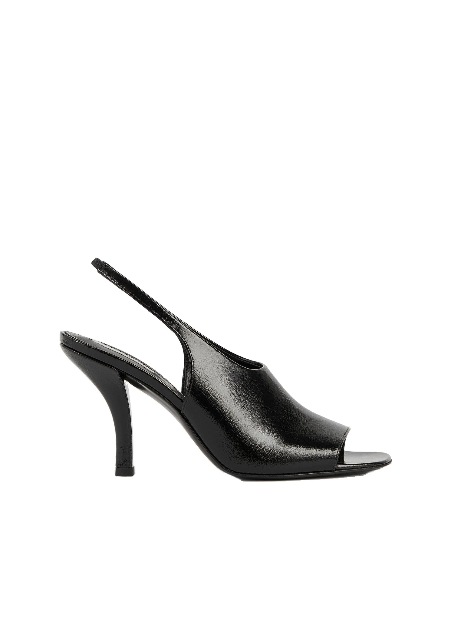 Contour naplack slingbacks in Black