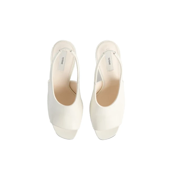 Contour naplack slingbacks in Off-white - Image 4