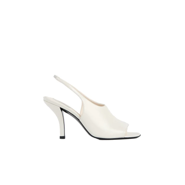 Contour naplack slingbacks in Off-white