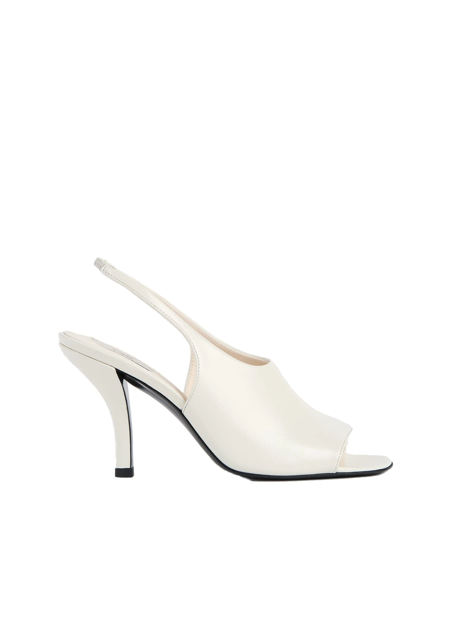 Contour naplack slingbacks in Off-white