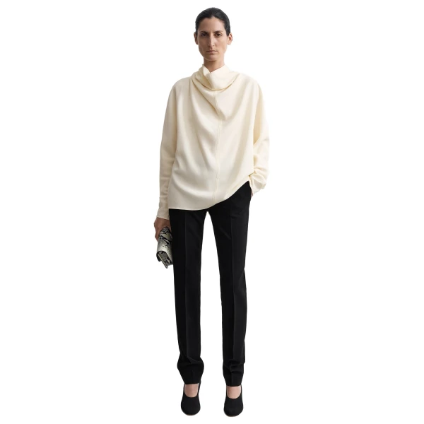 Toteme Cowl neck blouse in Ecru, view 2