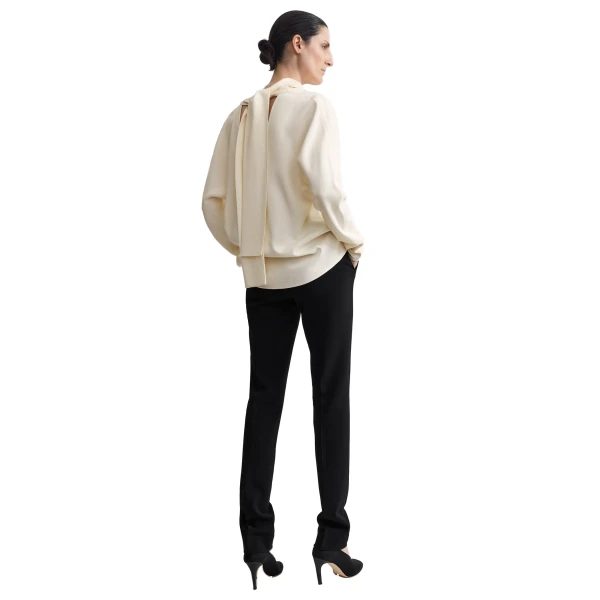Toteme Cowl neck blouse in Ecru, view 4