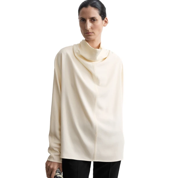 Toteme Cowl neck blouse in Ecru, view 5