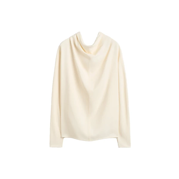 Cowl neck blouse in Ecru