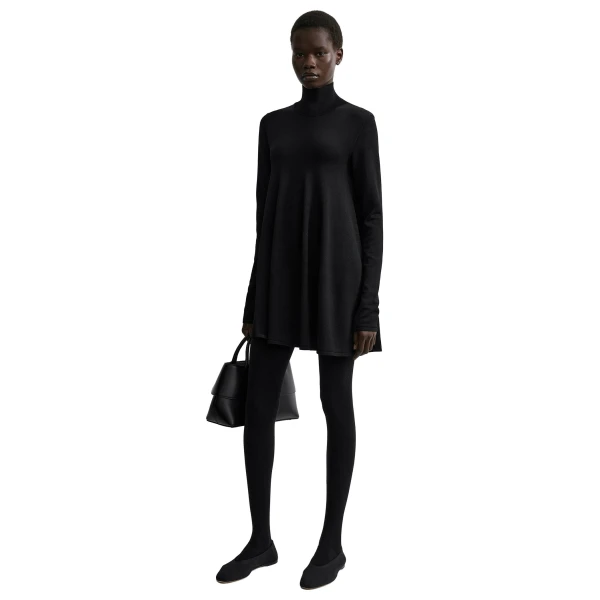Toteme Crepe turtleneck top in Black, view 2