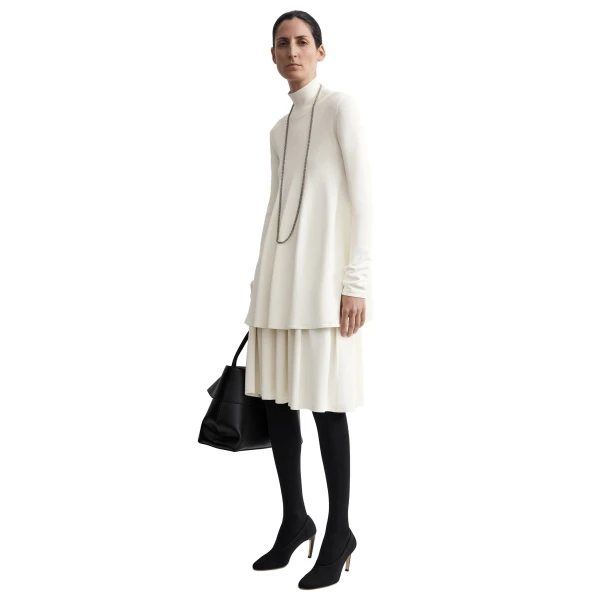 Toteme Crepe turtleneck top in Off-white, view 3
