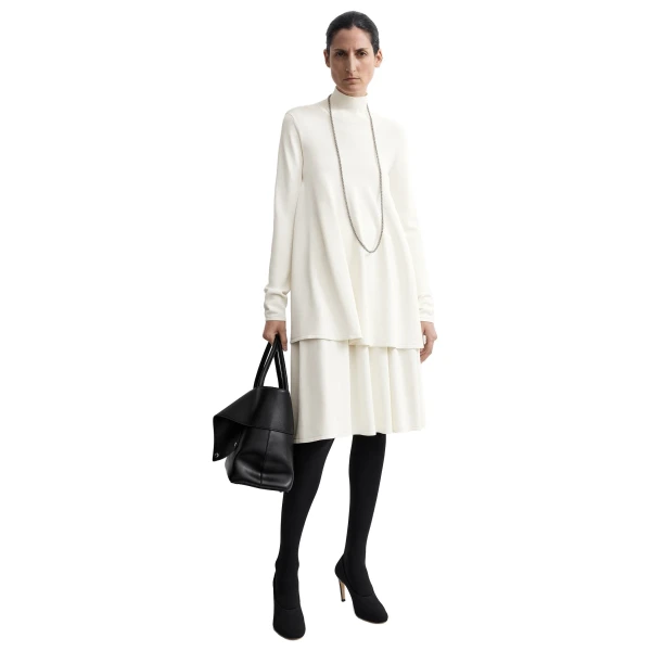 Toteme Crepe turtleneck top in Off-white, view 4
