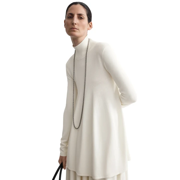 Toteme Crepe turtleneck top in Off-white, view 6