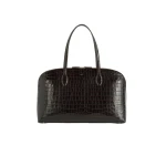 Toteme Croco-embossed day tote in Dark chocolate