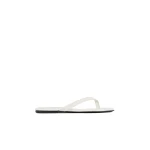 Toteme Croco-embossed flip flops in Off-white
