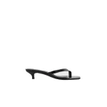 Toteme Croco-embossed heeled flip flops in Black