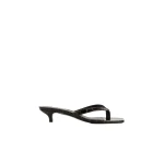 Toteme Croco-embossed heeled flip flops in Dark brown