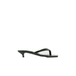 Toteme Croco-embossed heeled flip flops in Dark green