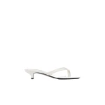 Toteme Croco-embossed heeled flip flops in Off-white