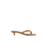 Toteme Croco-embossed heeled flip flops in Tangerine