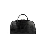 Toteme Croco-embossed weekender in Black