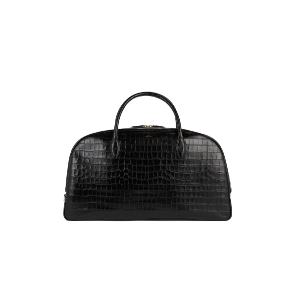 Toteme Croco-embossed weekender in Black