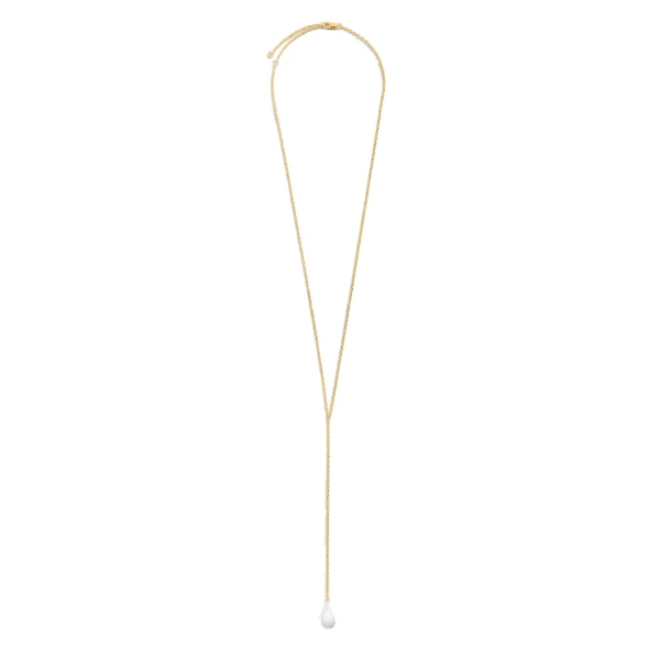 Crystal drop necklace in White / Gold