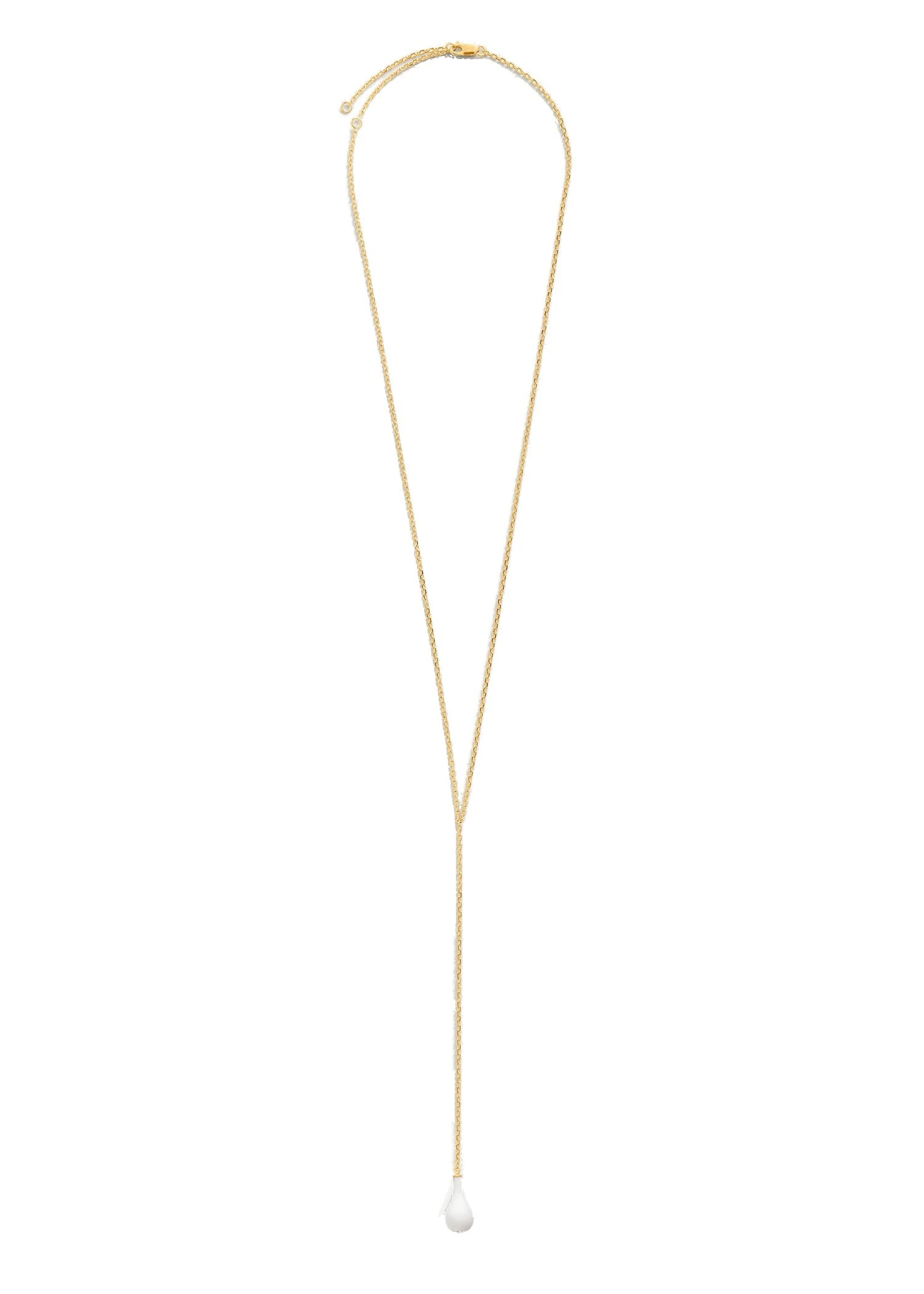 Crystal drop necklace in White / Gold