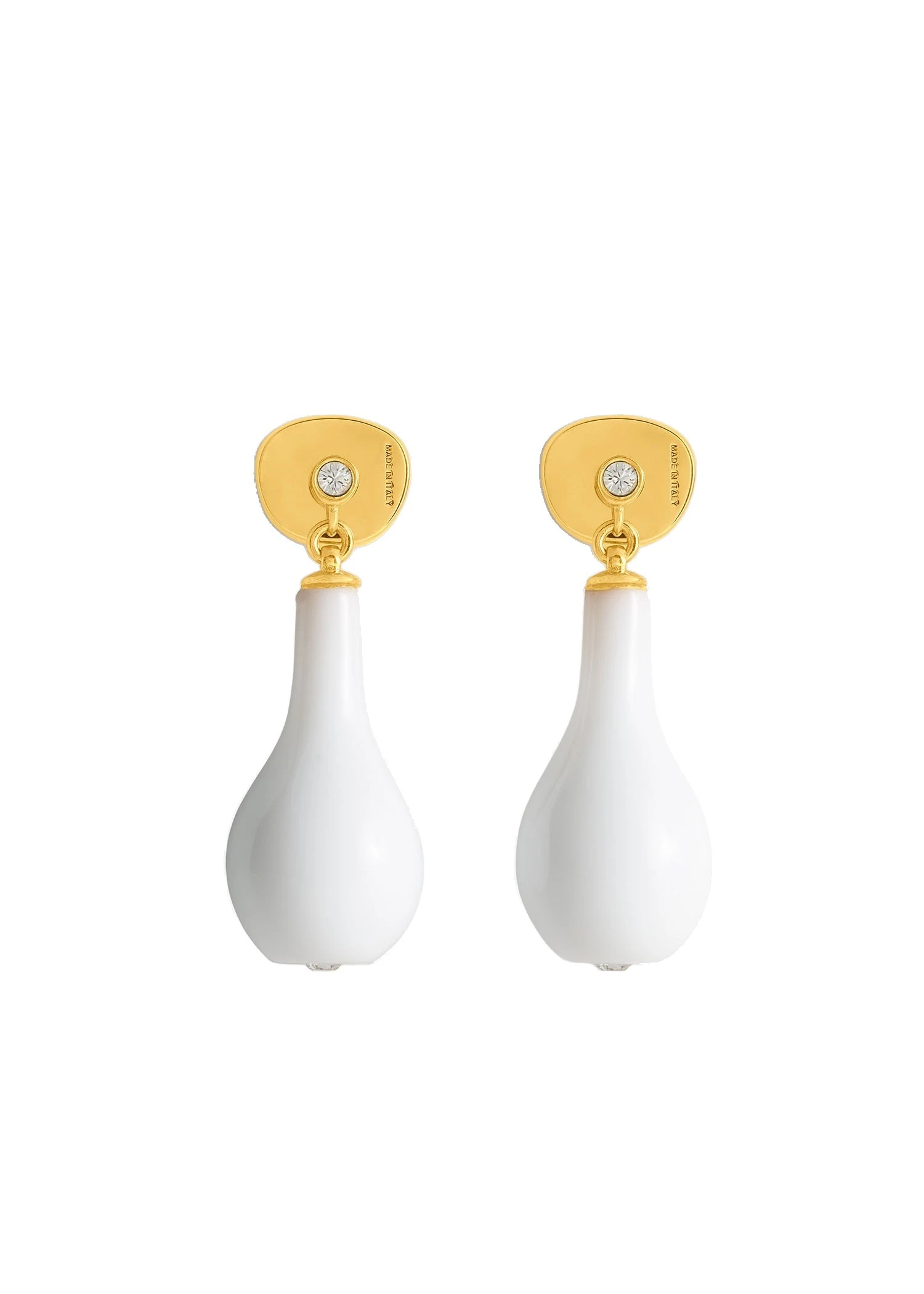 Crystal drops in White / Gold