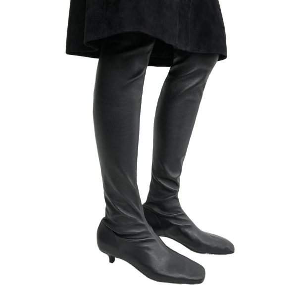 Day nappa knee-high boots in Black - Image 3