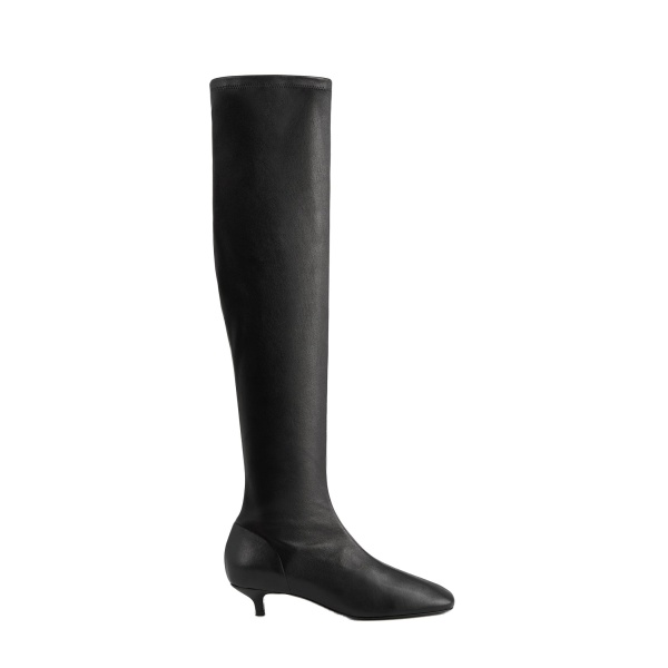 Toteme Day nappa knee-high boots in Black