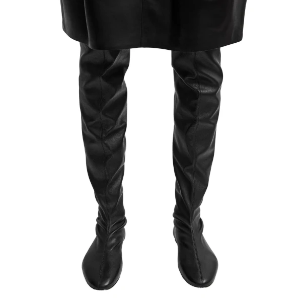 Deconstructed stretch nappa boots in Black - Image 2