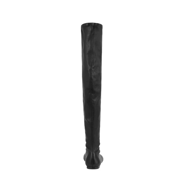 Deconstructed stretch nappa boots in Black - Image 5