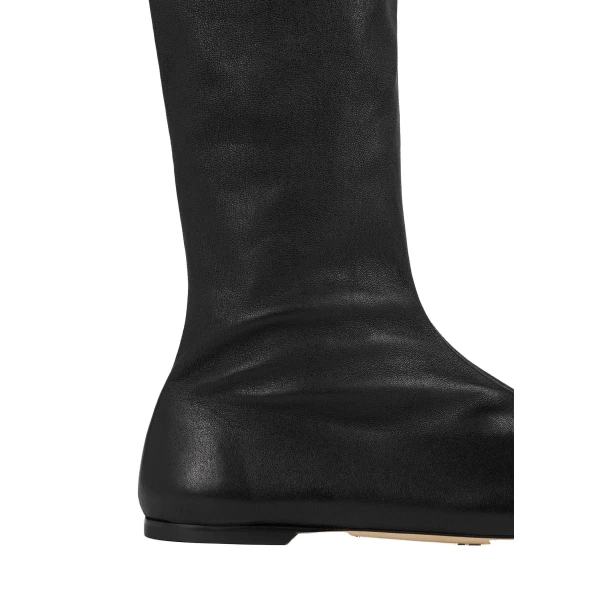 Deconstructed stretch nappa boots in Black - Image 6