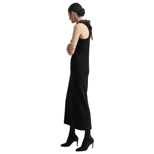 Toteme Deep curve stretch wool tank dress in Black, view 3