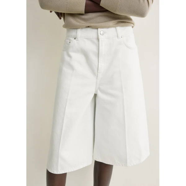 Toteme Denim board shorts in White, view 5