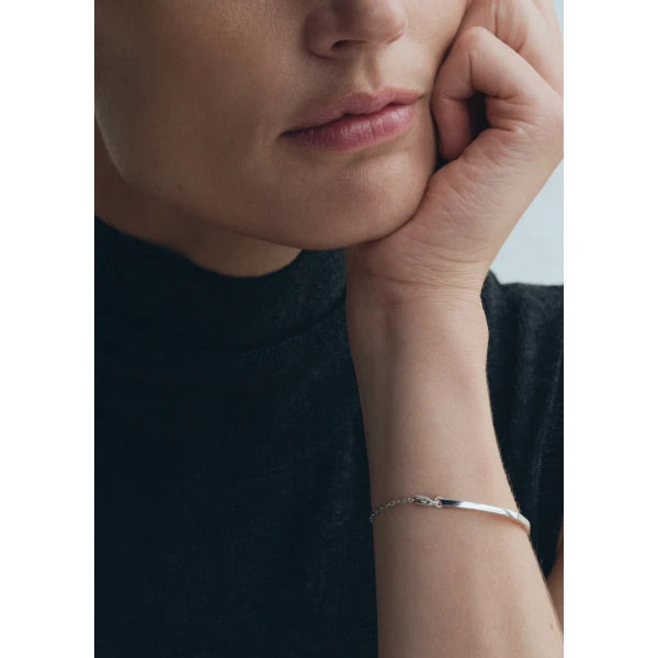 Diamond chain bracelet 18kt in White gold - Image 3