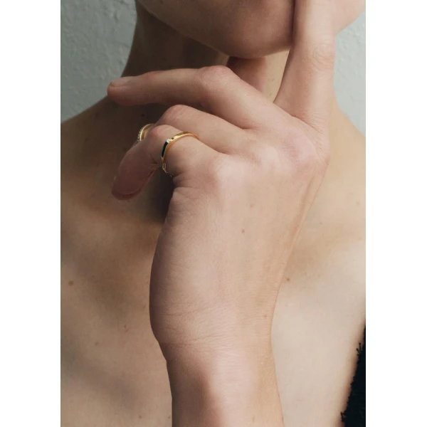 Diamond chain ring 18kt in Gold - Image 3