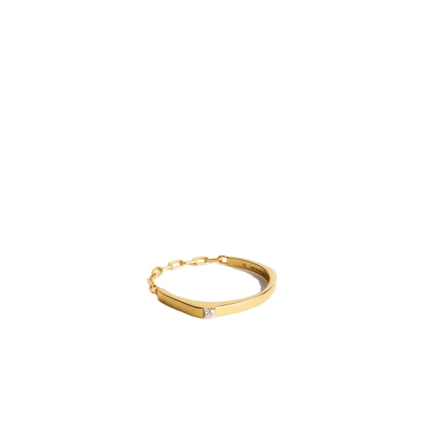 Diamond chain ring 18kt in Gold - Image 5