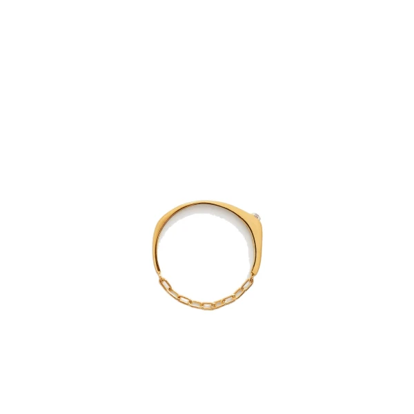 Diamond chain ring 18kt in Gold - Image 6