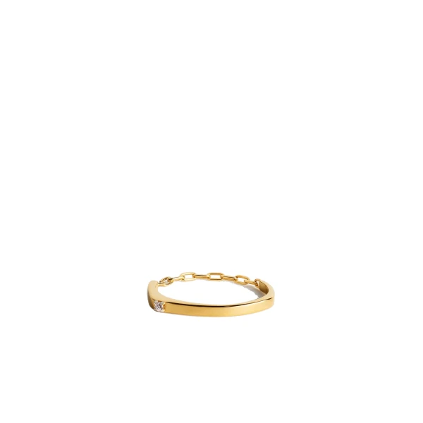 Toteme Diamond chain ring 18kt in Gold