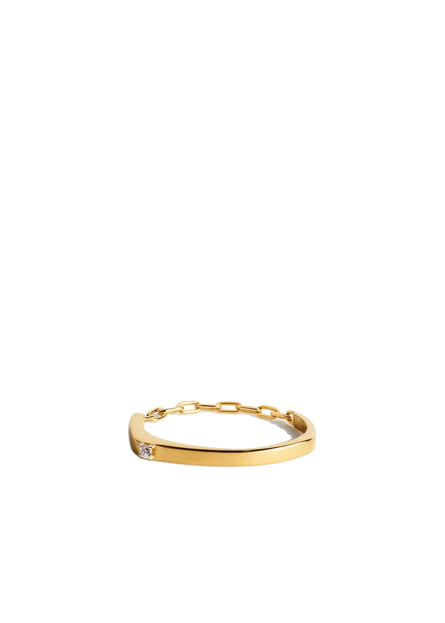 Diamond chain ring 18kt in Gold